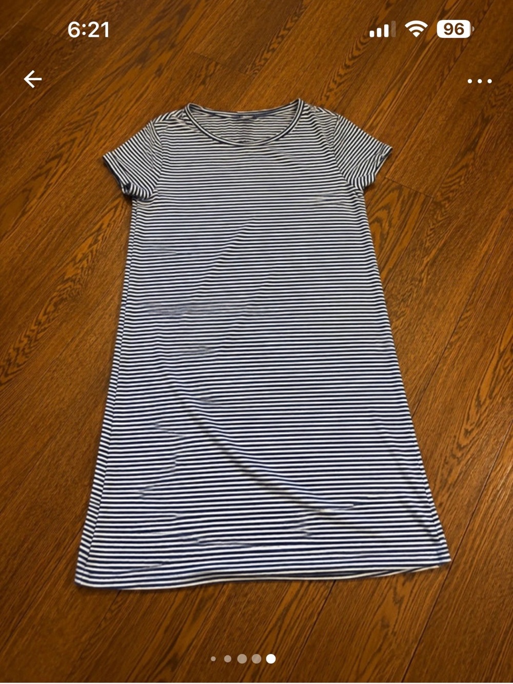 Vineyard Vines Navy and White Striped Short-Sleeve Shift Dress